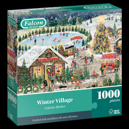 Falcon de Luxe Winter Village 1000 Piece Jigsaw Puzzle