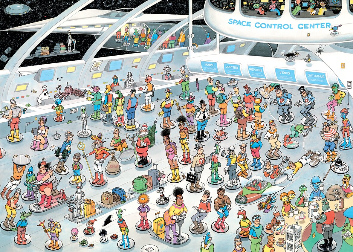 Jan van Haasteren Give us Some Space & All Dressed Up 2 x 1000 Piece Jigsaw Puzzle Set