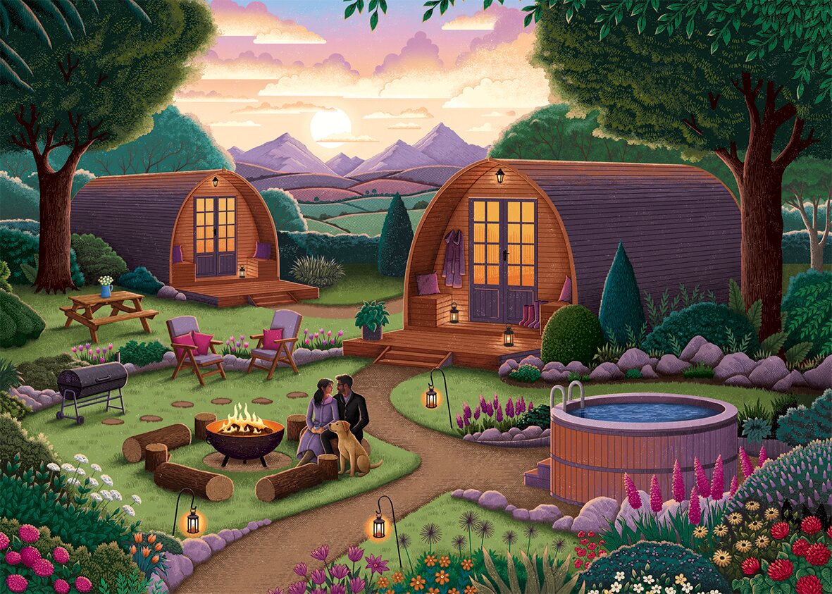Glamping-Puzzle mit 1000 Teilen