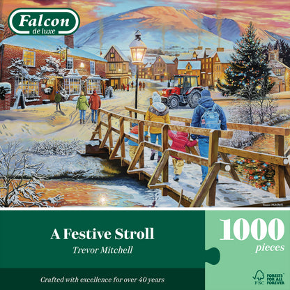 Falcon de Luxe A Festive Stroll 1000 Piece Jigsaw Puzzle