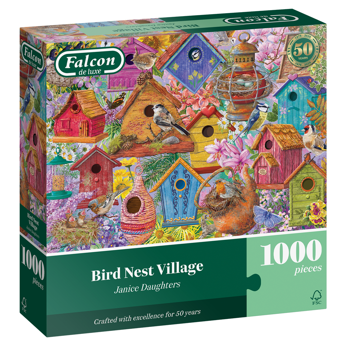 Falcon Spring Puzzle Falcon de luxe Birds Nest Village 1000 Piece Jigsaw Puzzle – All Jigsaw ...