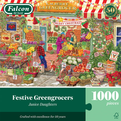 PRE-ORDER Falcon de Luxe Festive Greengrocers 1000 Piece Jigsaw Puzzle