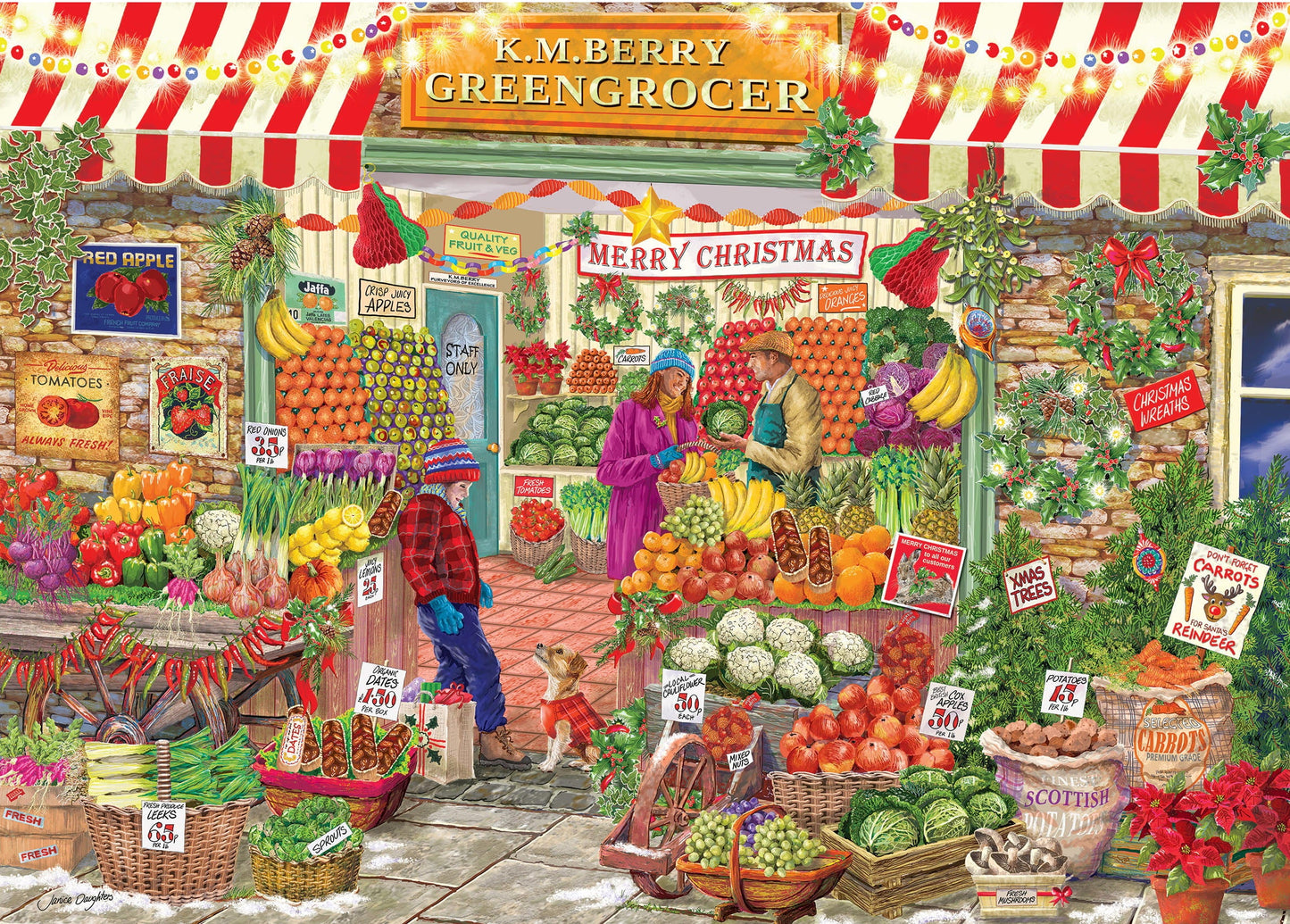 PRE-ORDER Falcon de Luxe Festive Greengrocers 1000 Piece Jigsaw Puzzle