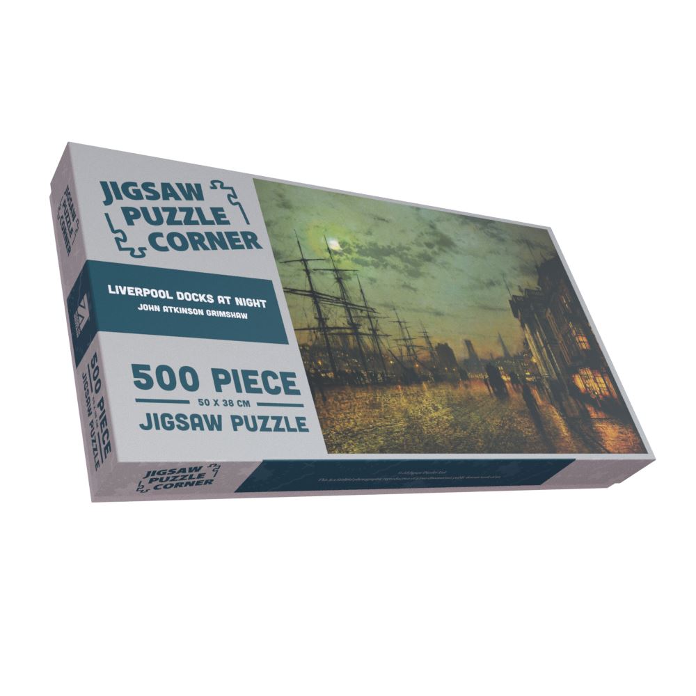 Liverpool Docks at Night - John Atkinson Grimshaw 1000 or 500 Piece Jigsaw Puzzle
