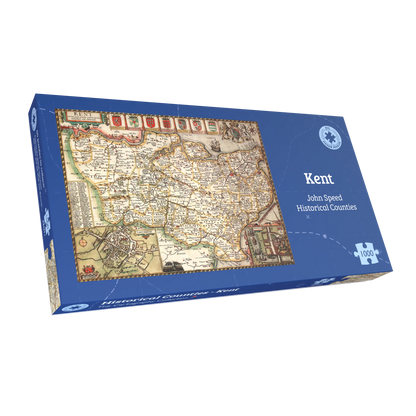 Historische Karte von Kent, 1000-teiliges Puzzle (1610)