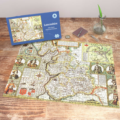 Puzzle 1000 pièces Carte historique du Lancashire (1610)