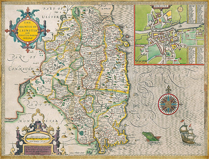 Puzzle 1000 pièces de la carte historique du Leinster (1610)