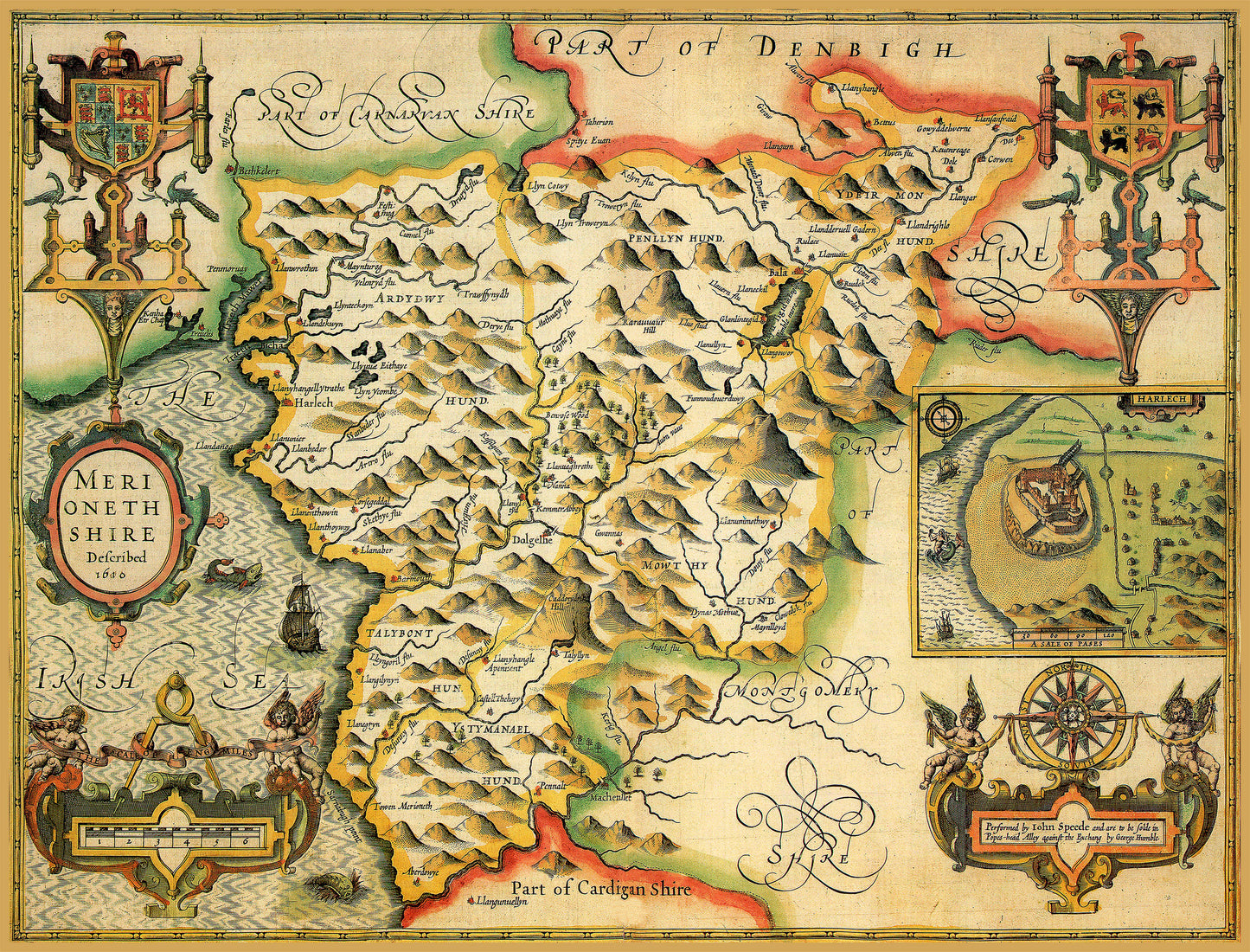 Historische Karte von Merionethshire, 1000-teiliges Puzzle (1610)