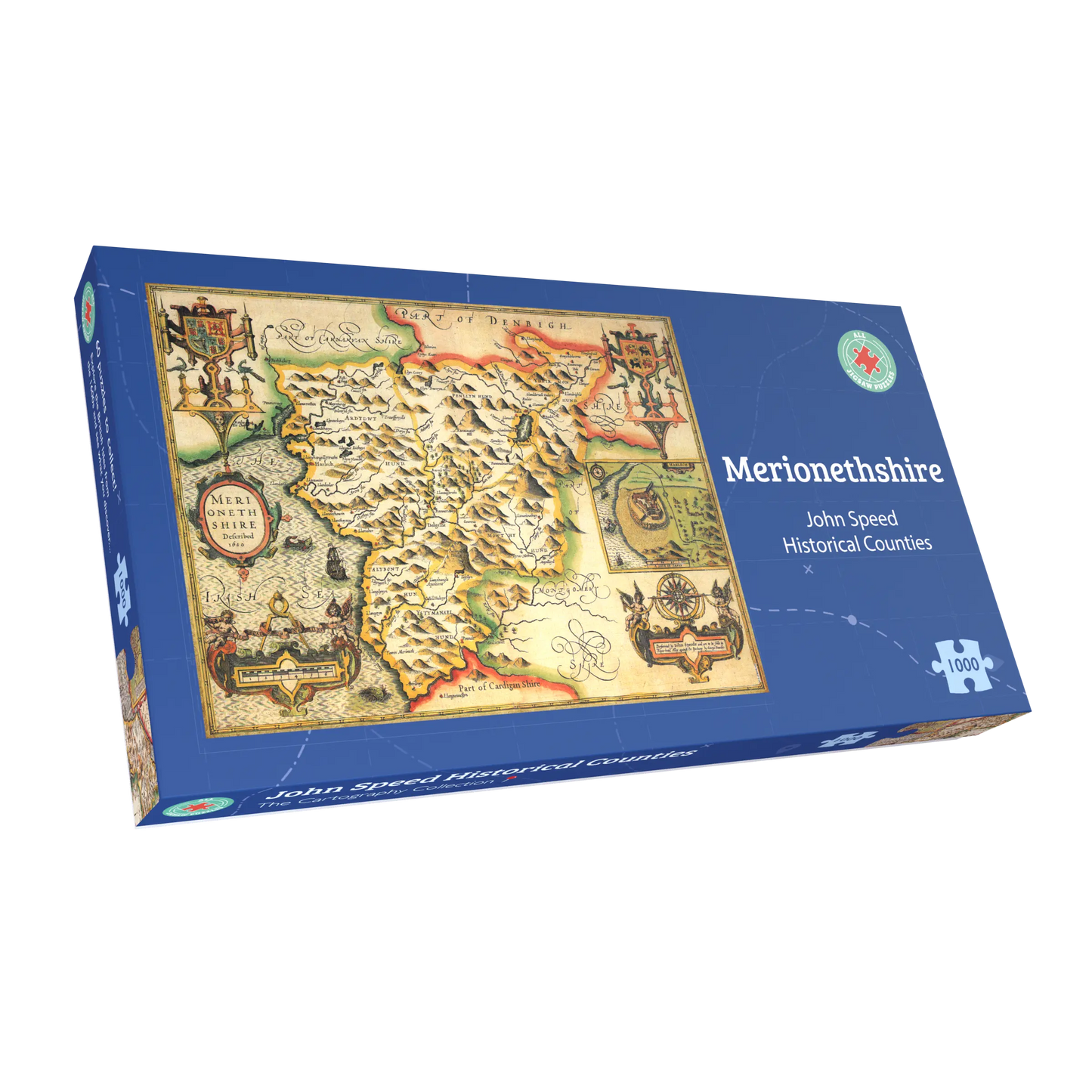 Historische Karte von Merionethshire, 1000-teiliges Puzzle (1610)