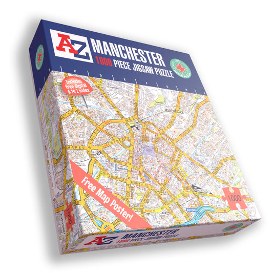 A to Z Map of  Manchester 1000 Piece Jigsaw