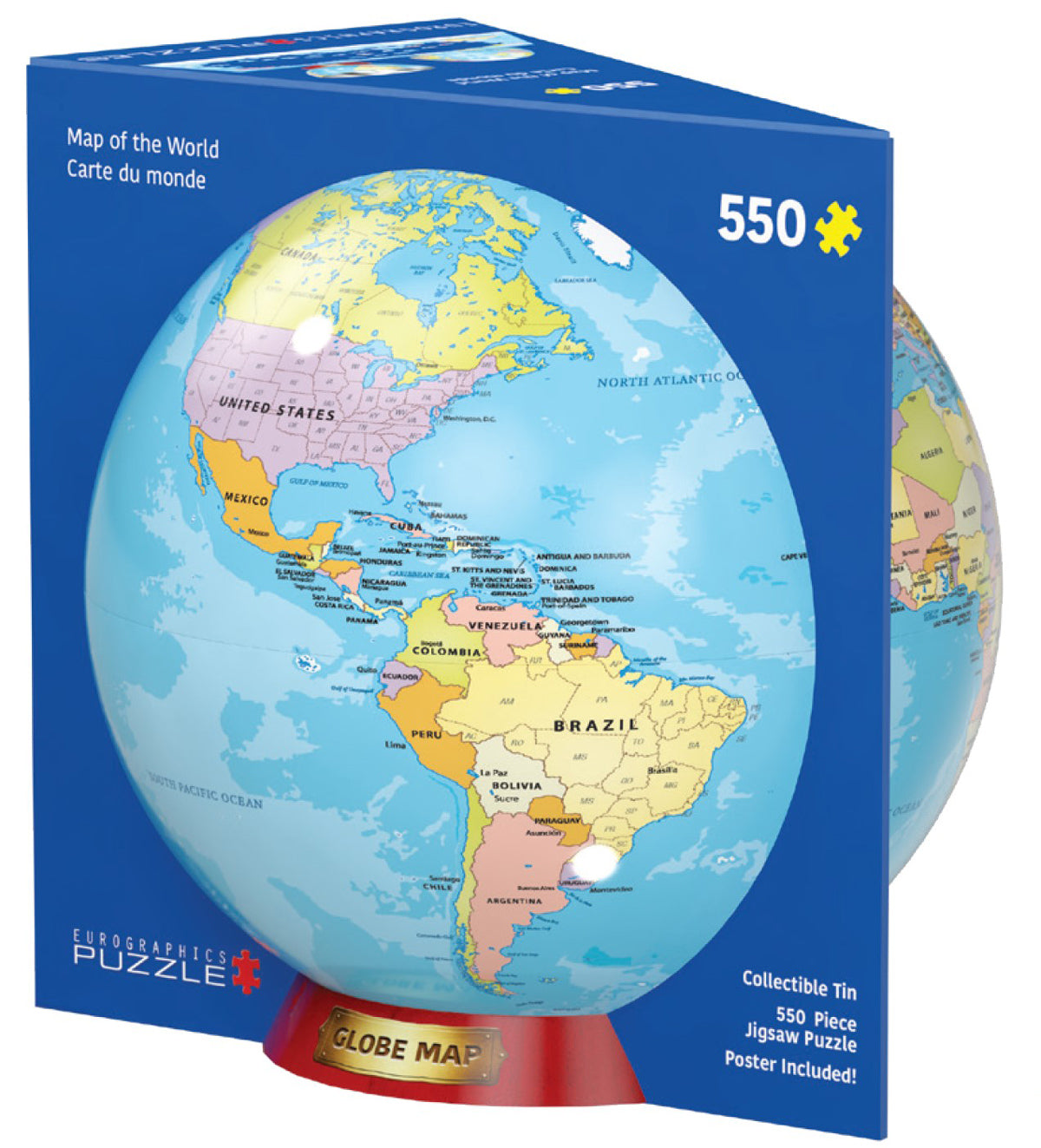Map of the World Tin 550 Piece Jigsaw Puzzle