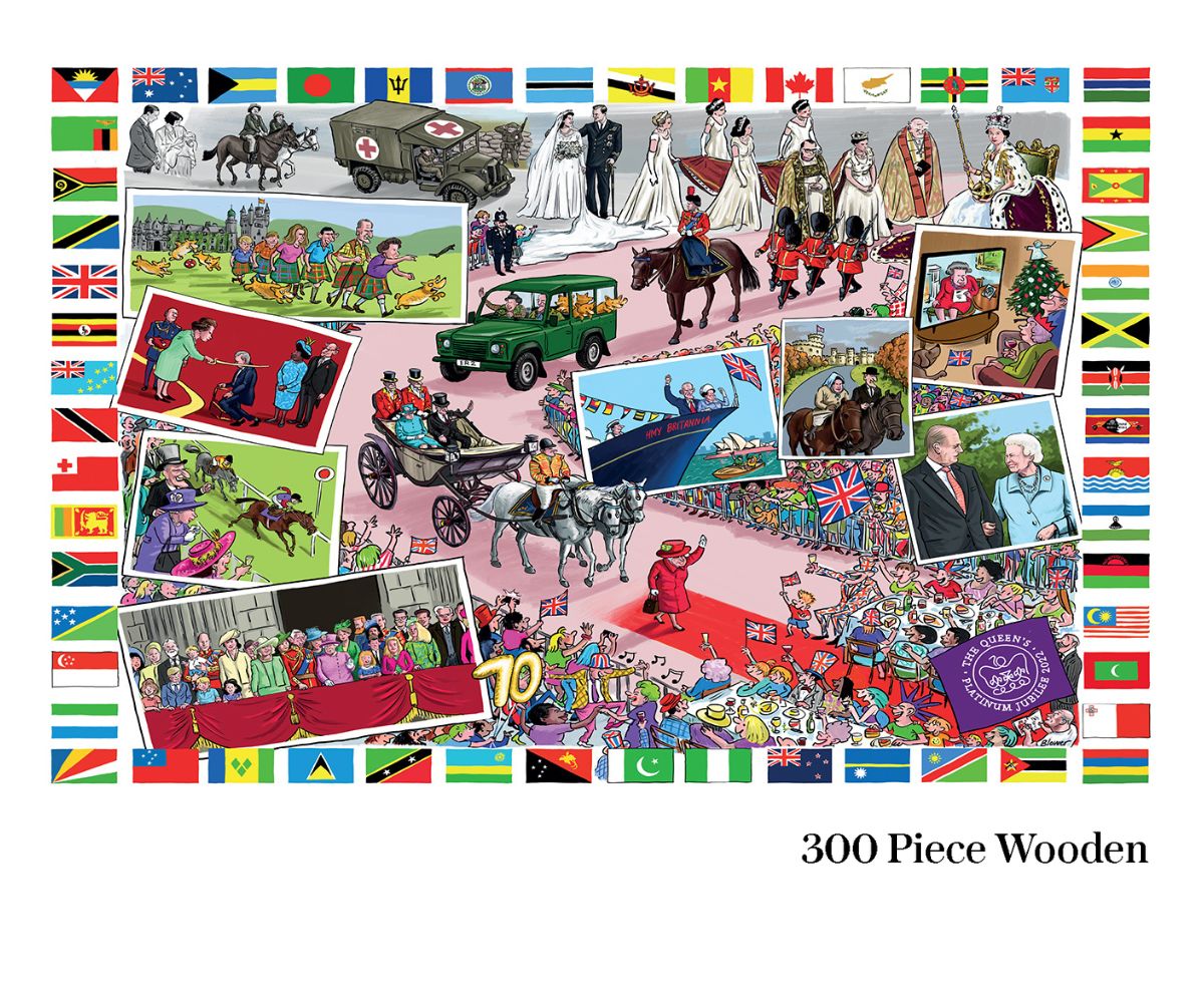 The Queen's Platinum Jubilee 2022 According to Blower 1000 or 300 Piece Jigsaw Puzzle
