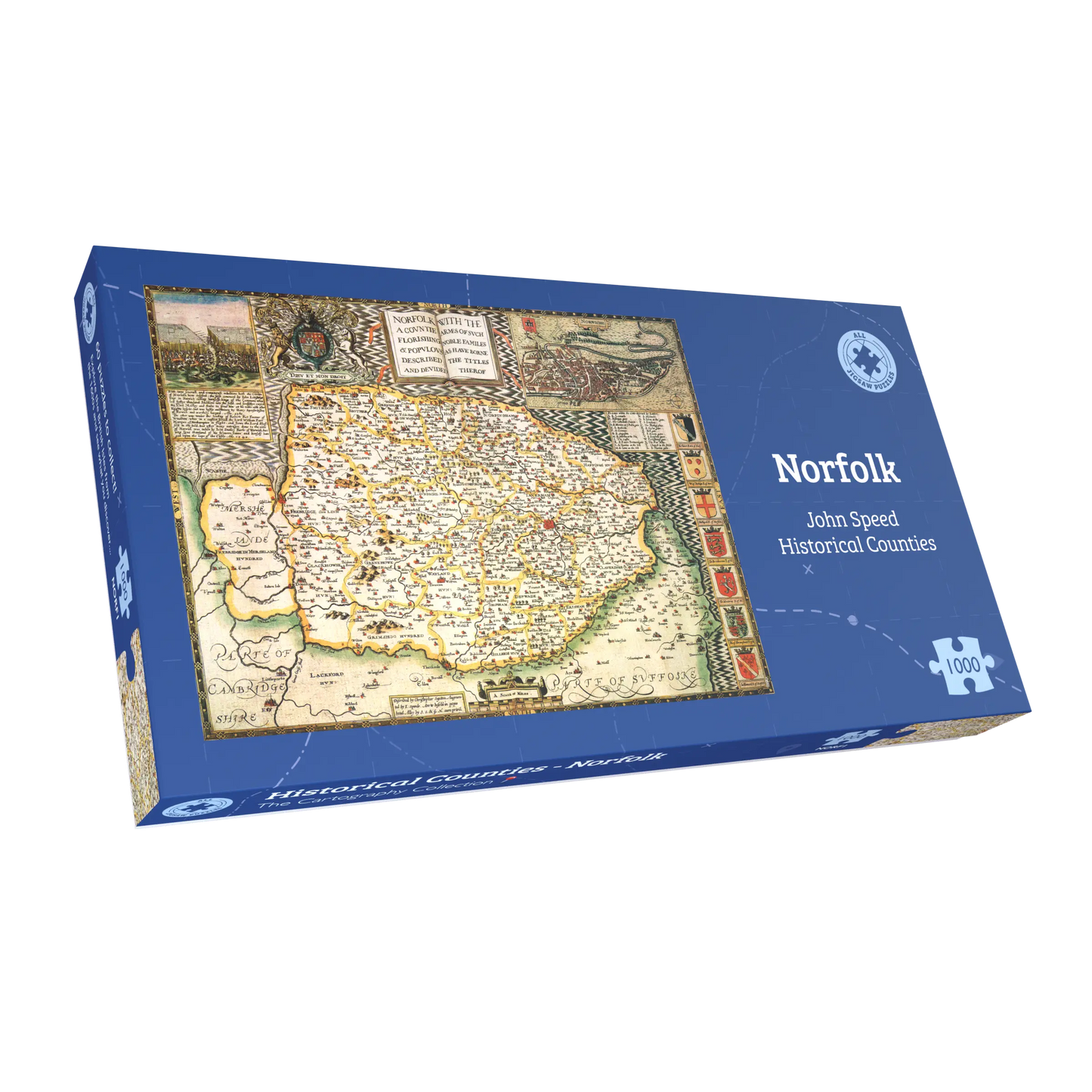 Norfolk Historical Map 1000 Piece Jigsaw Puzzle (1610)