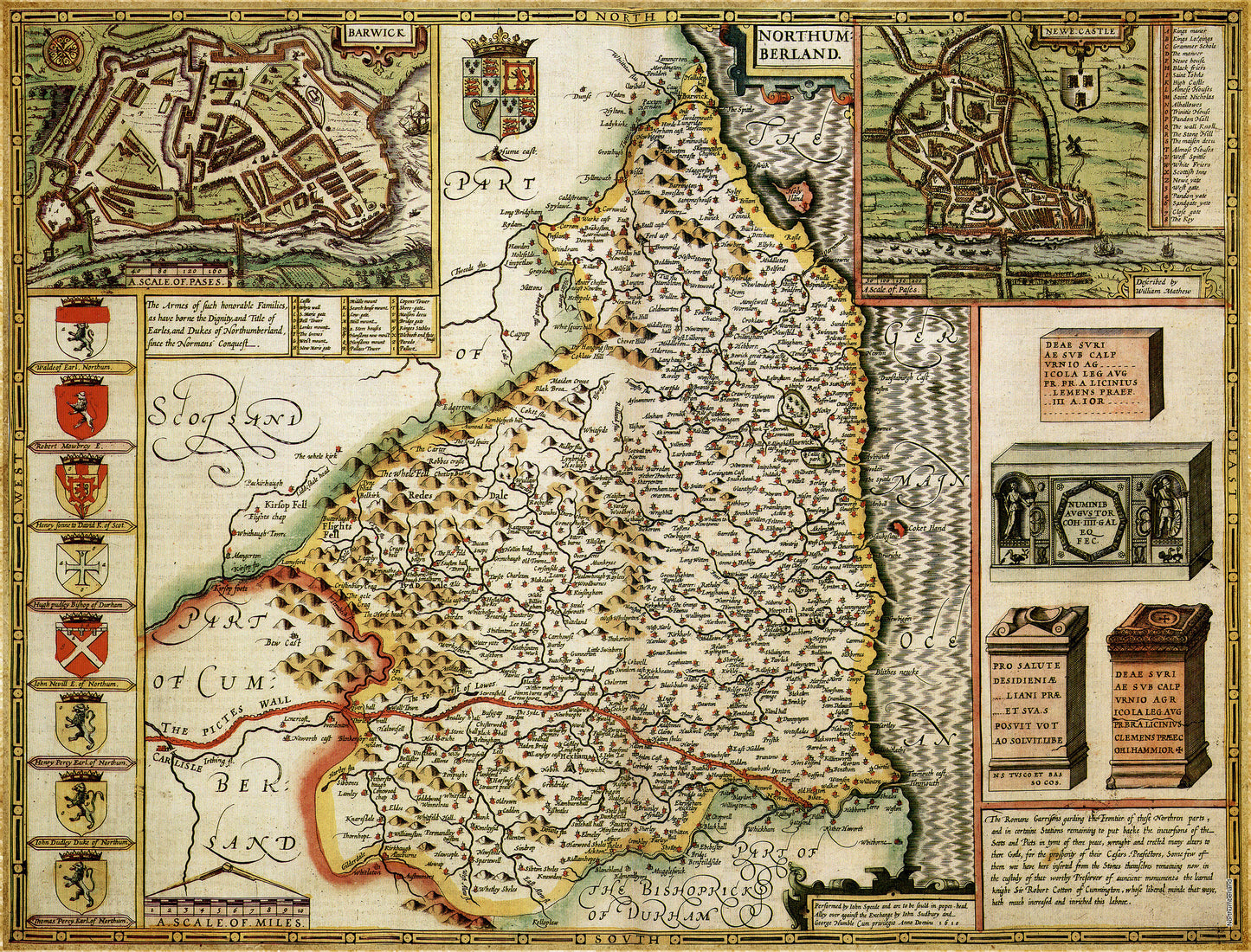 Northumberland Historical Map 1000 Piece Jigsaw Puzzle (1610)
