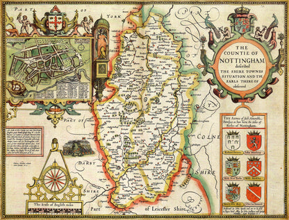 Puzzle 1000 pièces Carte historique du Nottinghamshire (1610)