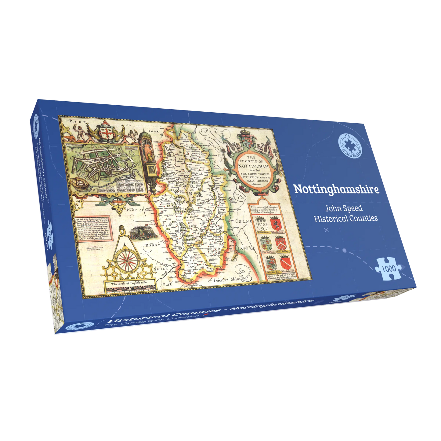 Puzzle 1000 pièces Carte historique du Nottinghamshire (1610)