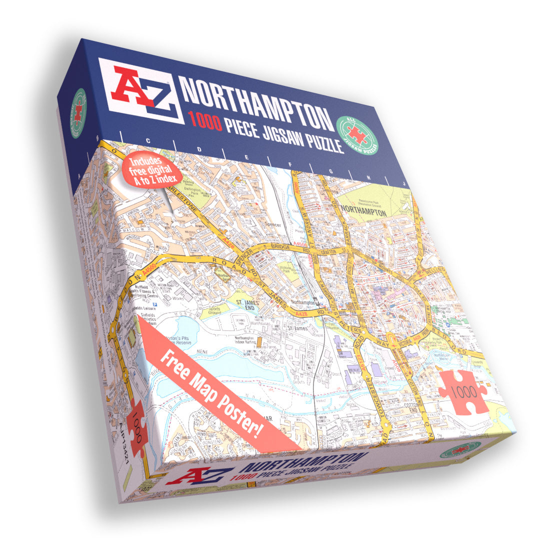 A to Z Map of Northampton 1000 Piece Jigsaw