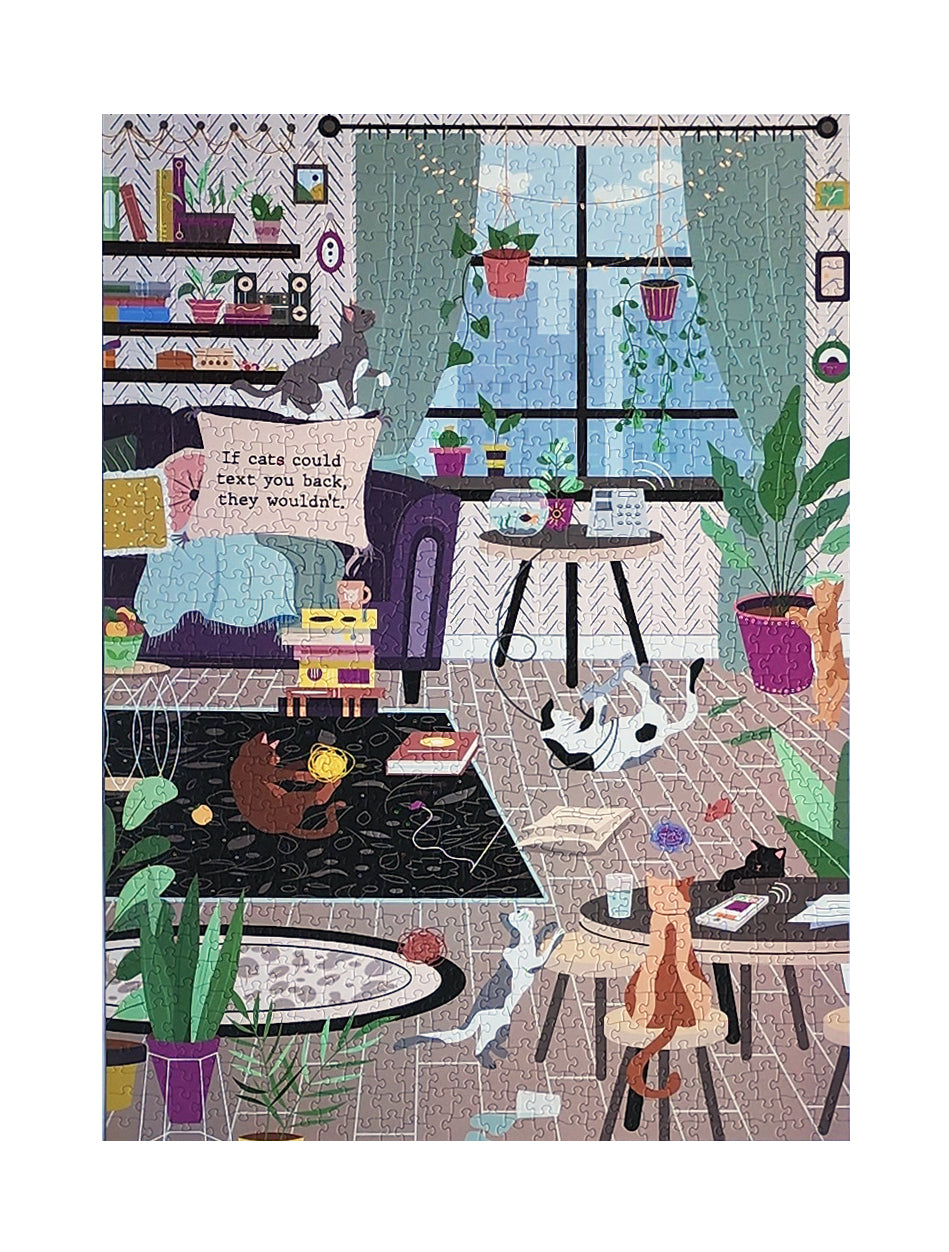 Texting Cats - 1000 Piece Soft Touch Jigsaw Puzzle
