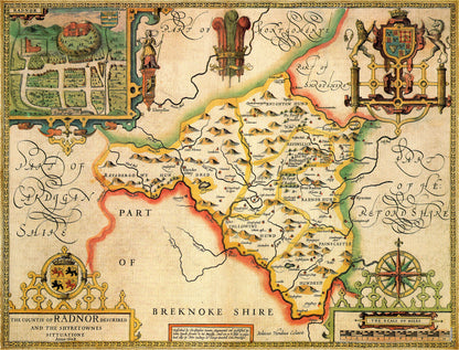 Radnorshire Historische Karte 1000-teiliges Puzzle (1610)