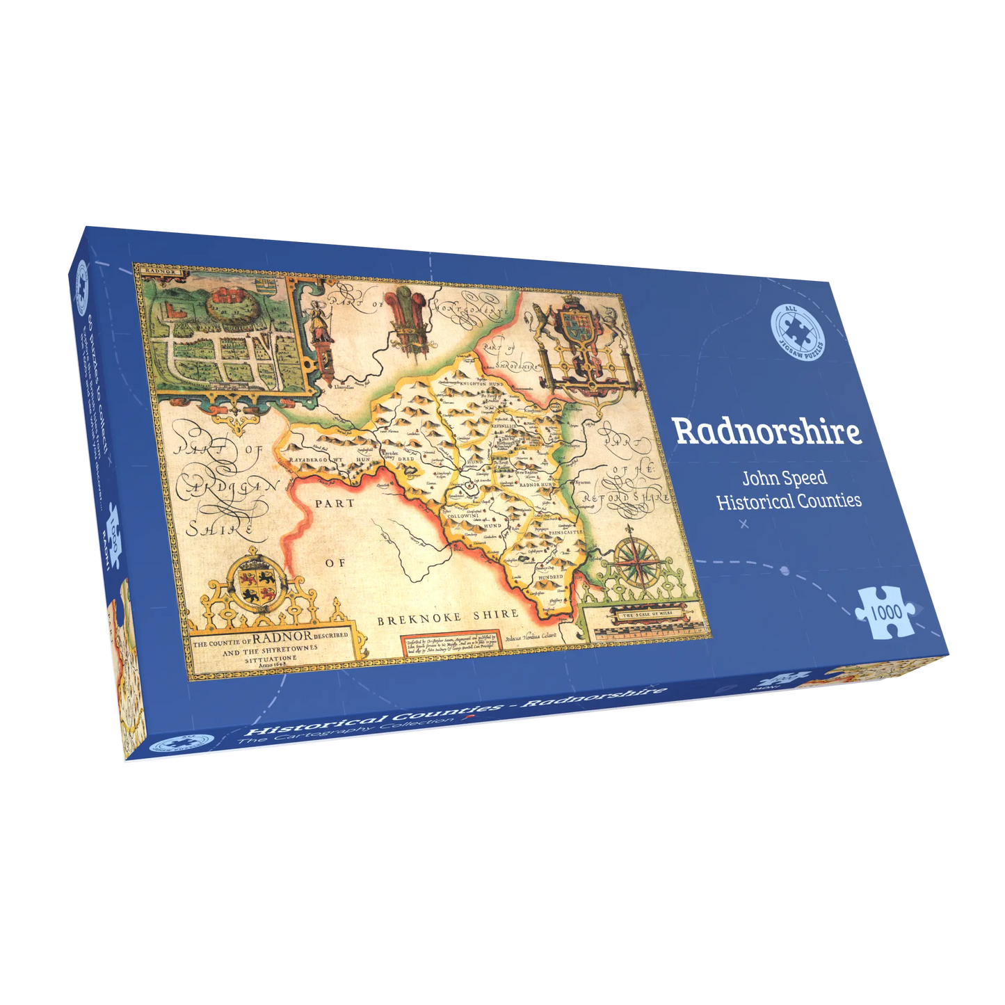 Radnorshire Historische Karte 1000-teiliges Puzzle (1610)