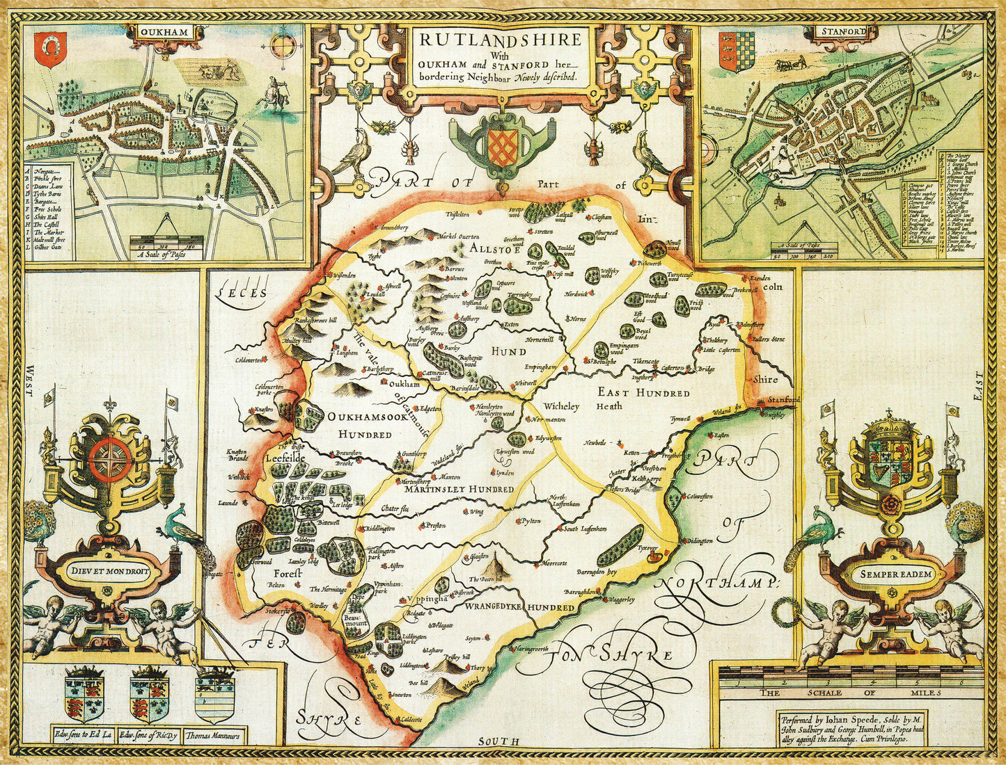Puzzle 1000 pièces de la carte historique de Rutland (1610)