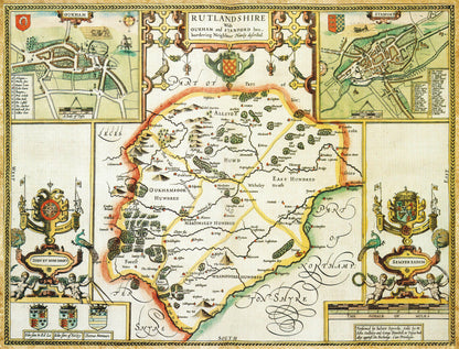 Puzzle 1000 pièces de la carte historique de Rutland (1610)
