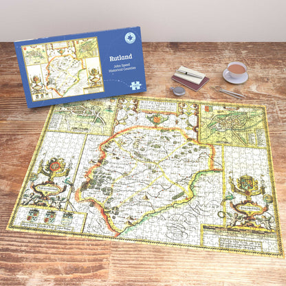 Puzzle 1000 pièces de la carte historique de Rutland (1610)