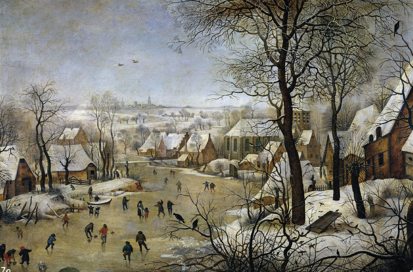 Paysage d'hiver avec un piège à oiseaux - Puzzle en bois de 300 pièces