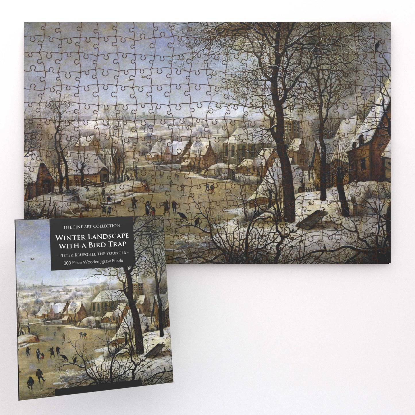 Paysage d'hiver avec un piège à oiseaux - Puzzle en bois de 300 pièces