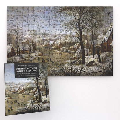 Paysage d'hiver avec un piège à oiseaux - Puzzle en bois de 300 pièces