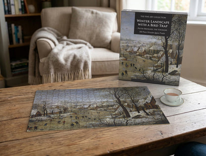 Paysage d'hiver avec un piège à oiseaux - Puzzle en bois de 300 pièces