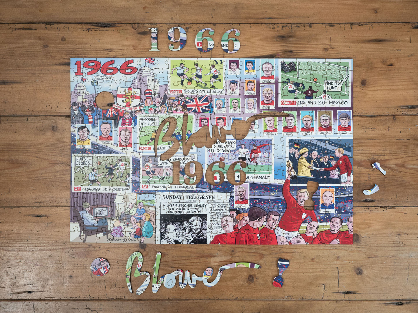 PRE-ORDER Daily Telegraph 1966 England's Road to Victory - According to Blower 1000 Piece Jigsaw Puzzle