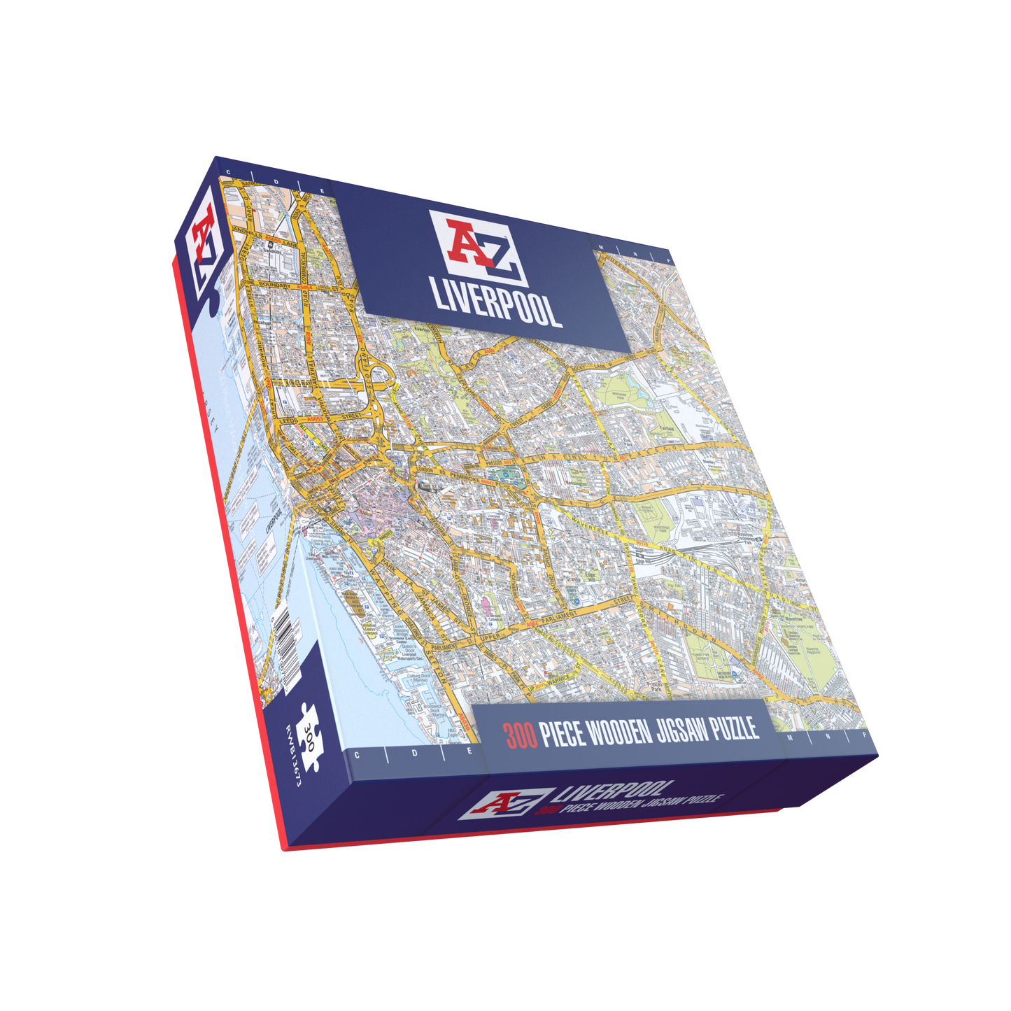 Puzzle mit 1000 Teilen, Karte von Liverpool von A bis Z