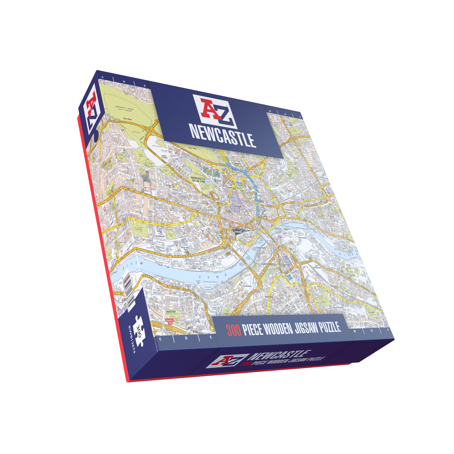 Puzzle mit 1000 Teilen, Karte von Newcastle von A bis Z