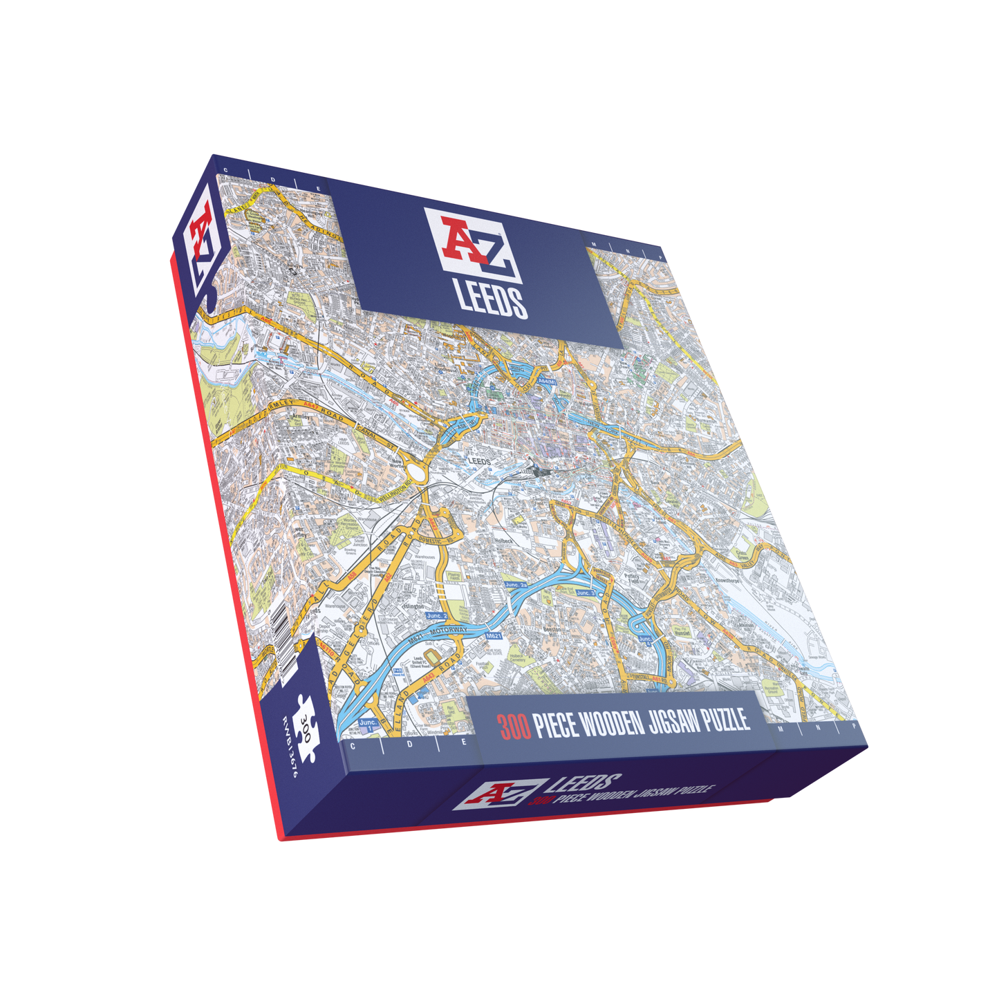 Puzzle mit 1000 Teilen, Karte von Leeds von A bis Z