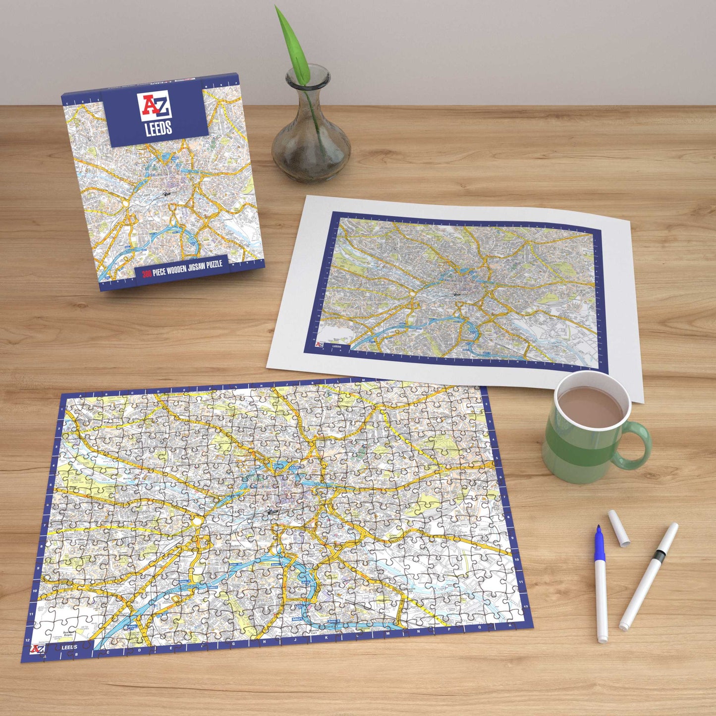 Puzzle mit 1000 Teilen, Karte von Leeds von A bis Z