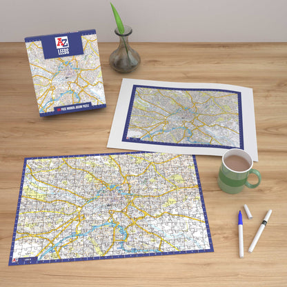 Puzzle mit 1000 Teilen, Karte von Leeds von A bis Z