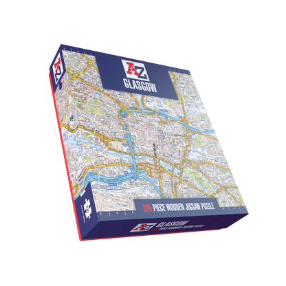 Puzzle mit 1000 Teilen, Karte von Glasgow von A bis Z