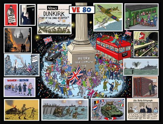 VORBESTELLUNG Daily Telegraph VE Day 80. Jahrestag laut Blower 1000-teiliges Puzzle