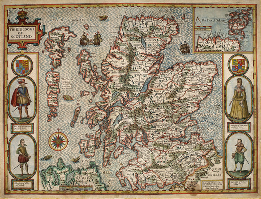 John Speed ​​– Historische Karte von Schottland, 1000-teiliges Puzzle