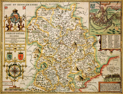 Puzzle 1000 pièces de la carte historique du Shropshire (1610)