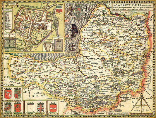 Historische Karte von Somerset, 1000-teiliges Puzzle (1610)