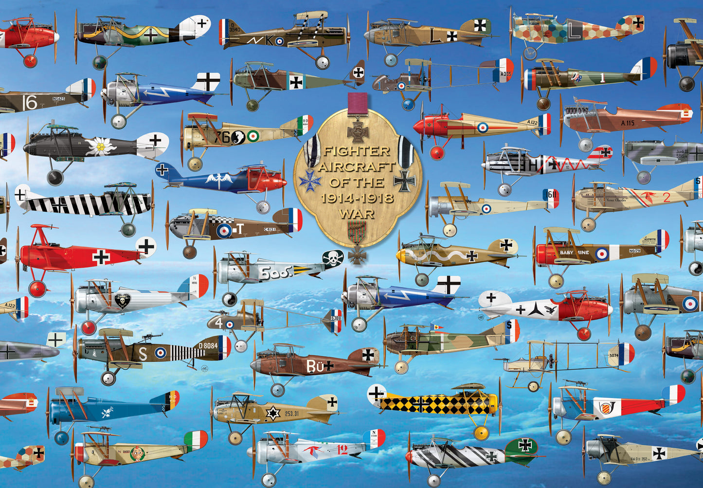 Fighter Aircraft of WW1 1000 Piece Jigsaw Puzzle