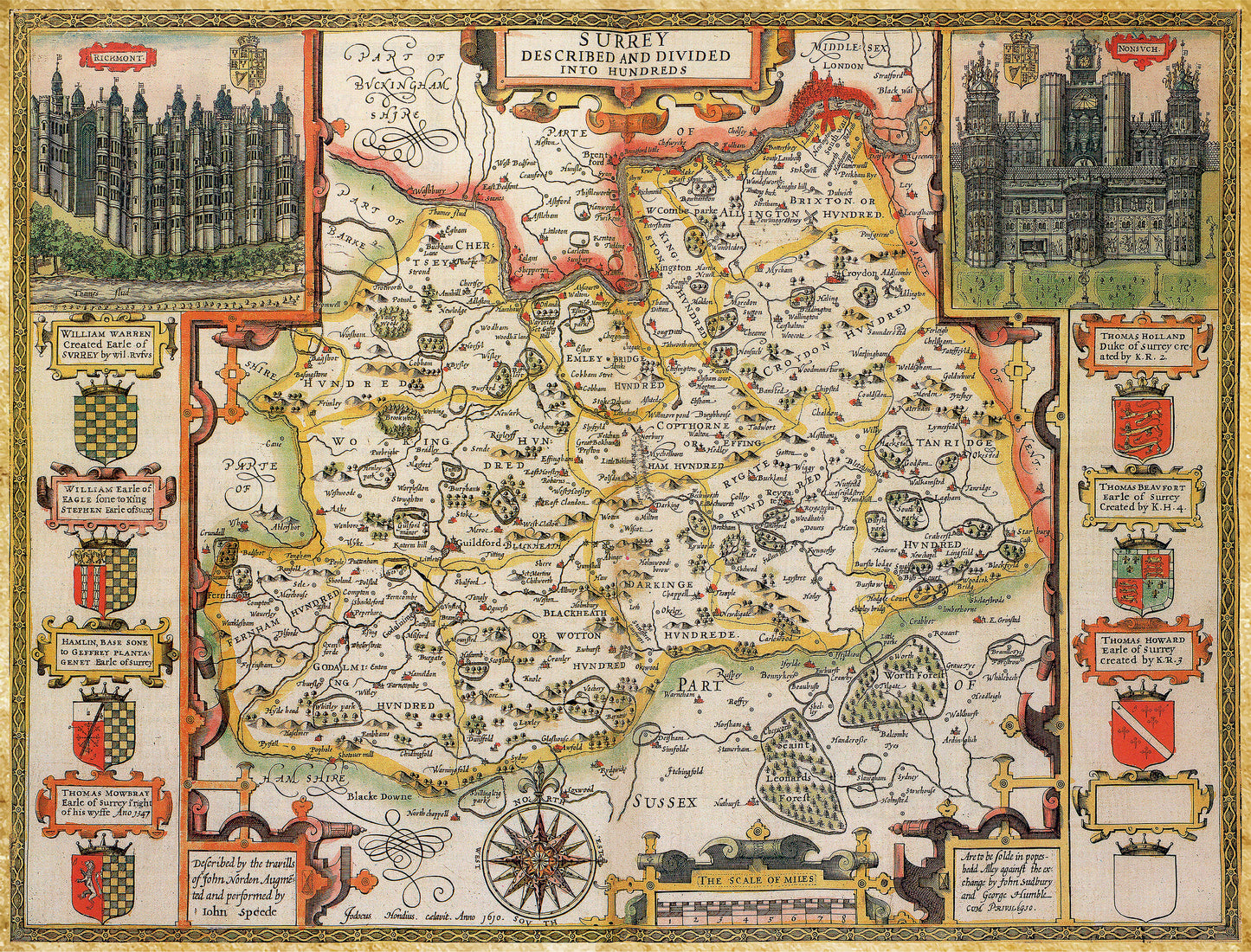 Puzzle 1000 pièces Carte historique du Surrey (1610)