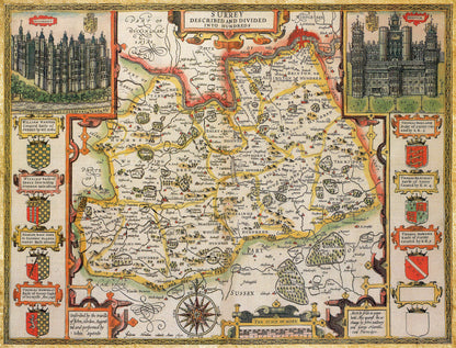 Puzzle 1000 pièces Carte historique du Surrey (1610)