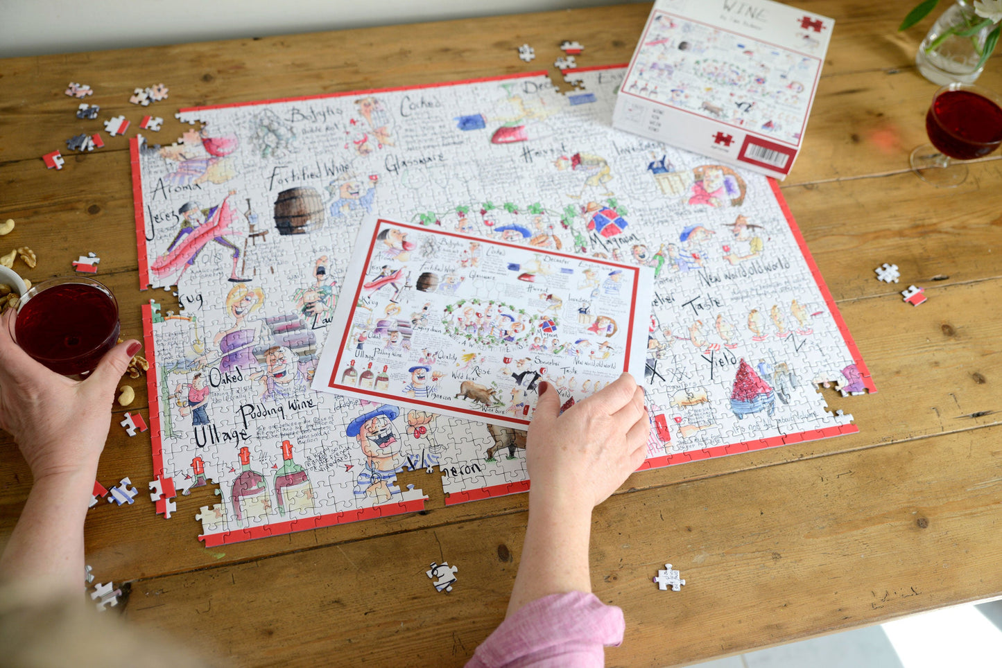 Cheese & Wine 2 x 1000 Piece Jigsaw Puzzle Bundle