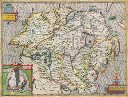 Puzzle 1000 pièces de la carte historique de l'Ulster (1610)