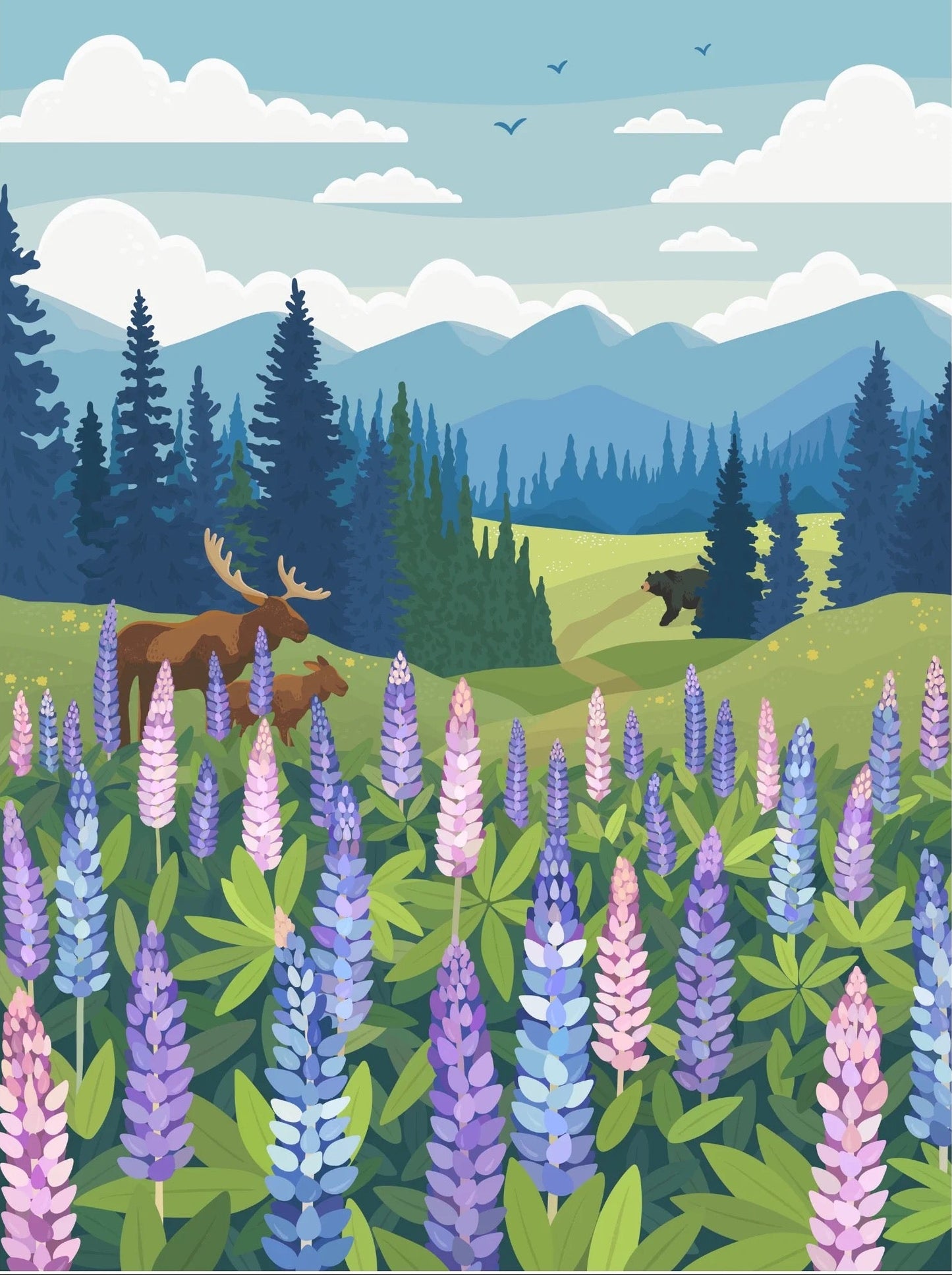 Lupines Meadow 1000 Piece Jigsaw Puzzle