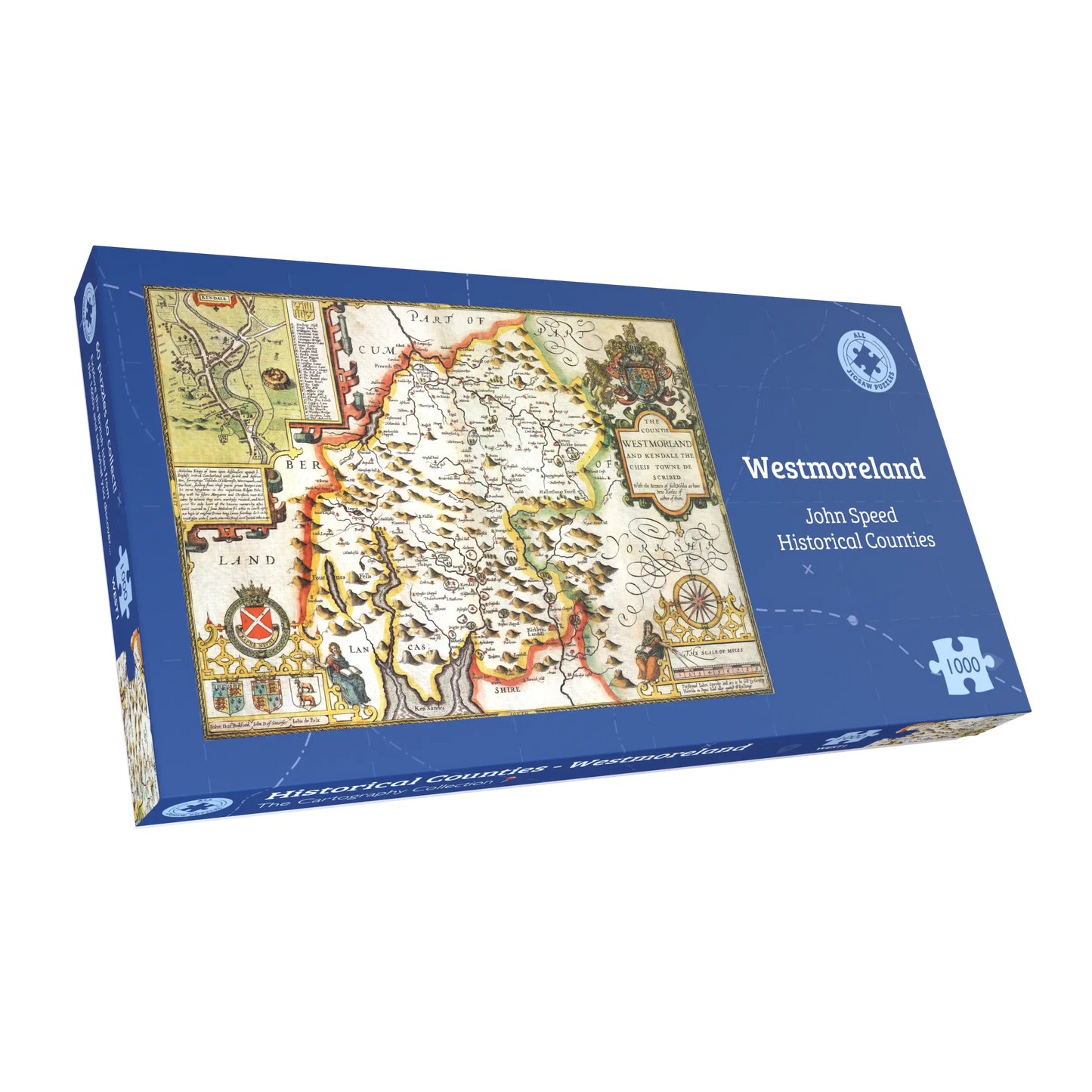 Historische Karte von Westmoreland, 1000-teiliges Puzzle (1610)