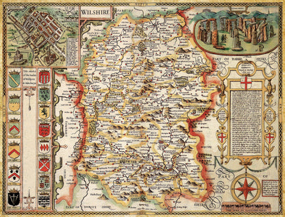Puzzle 1000 pièces Carte historique du Wiltshire (1610)